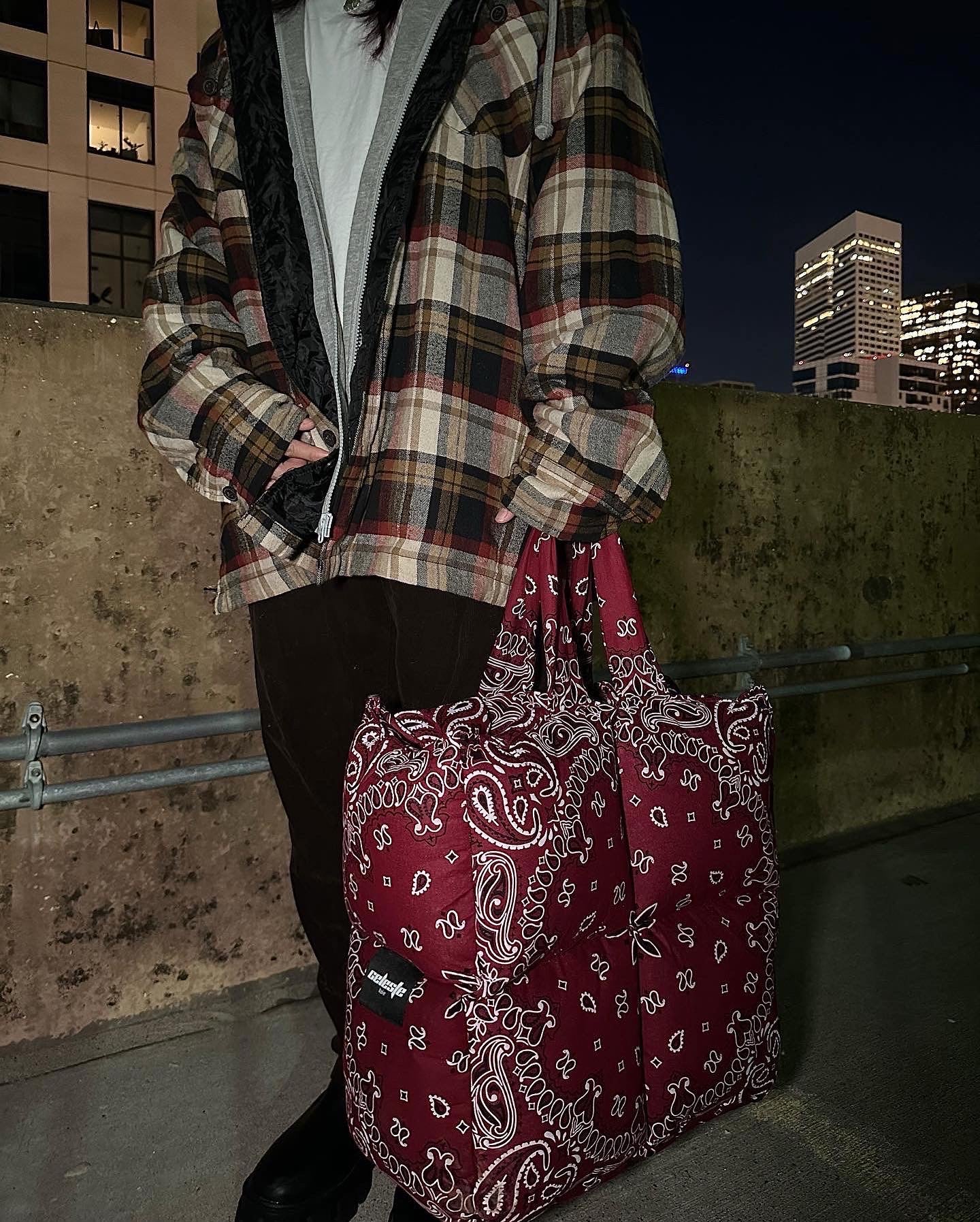 Ruby Paisley Puffer Tote